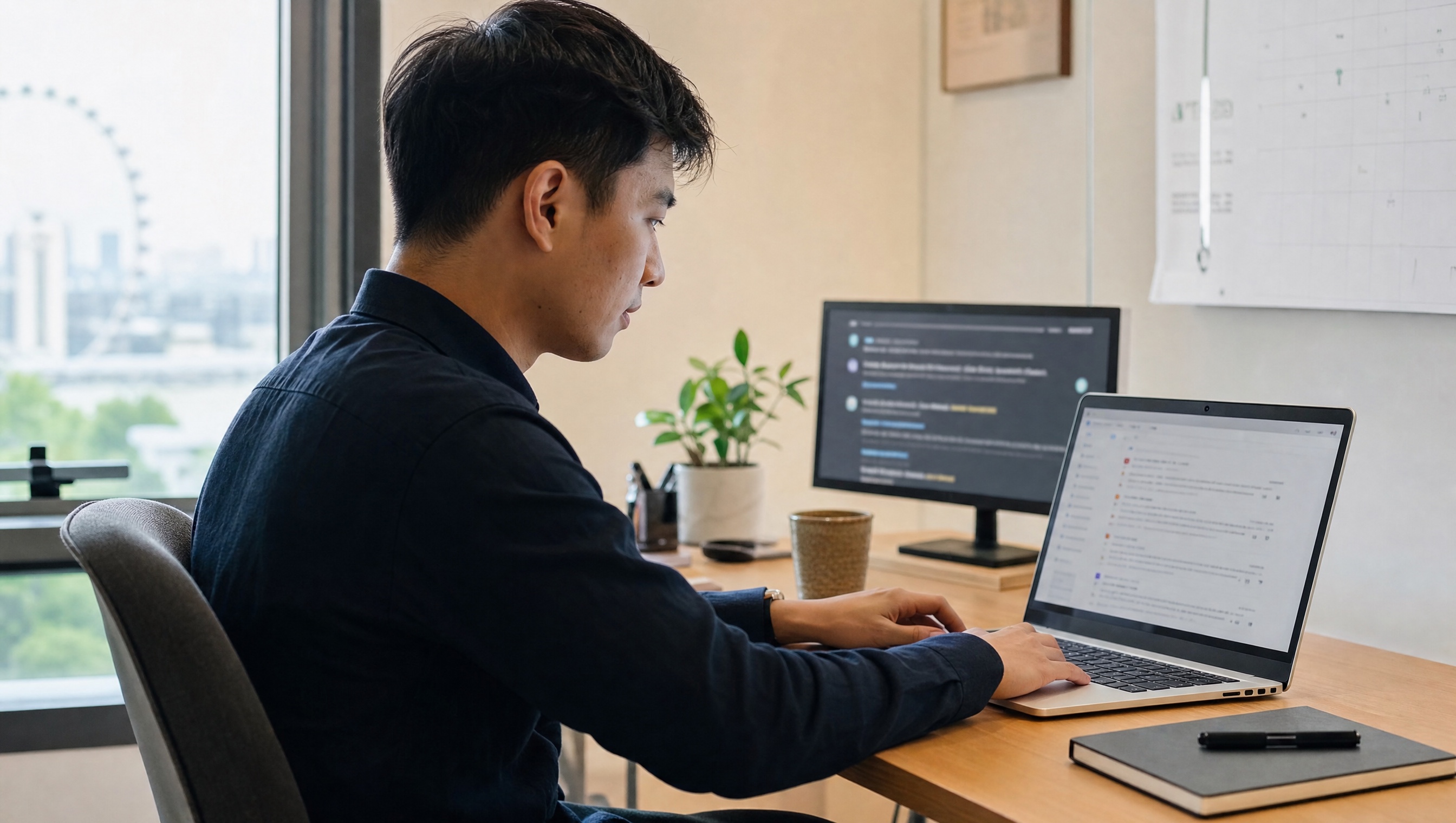 Singapore SME marketer reviewing Reddit threads and community discussions on a laptop