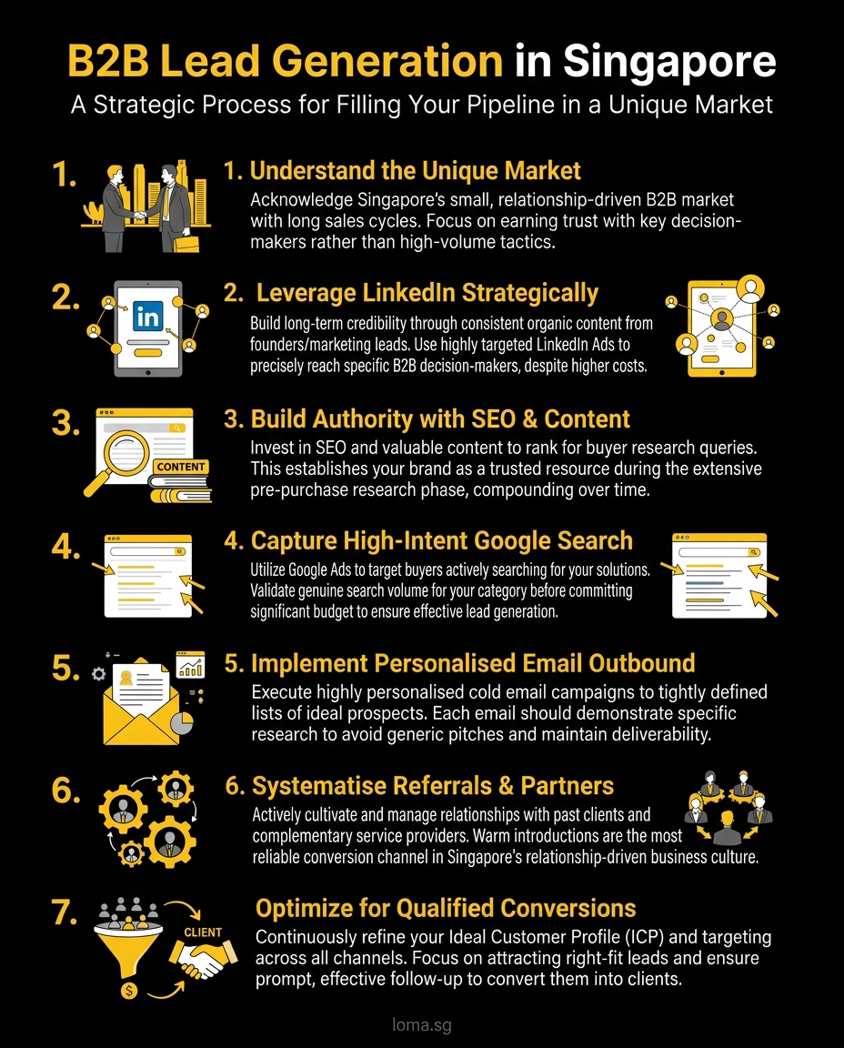 Infographic: B2B Lead Generation Channels for Singapore SMEs