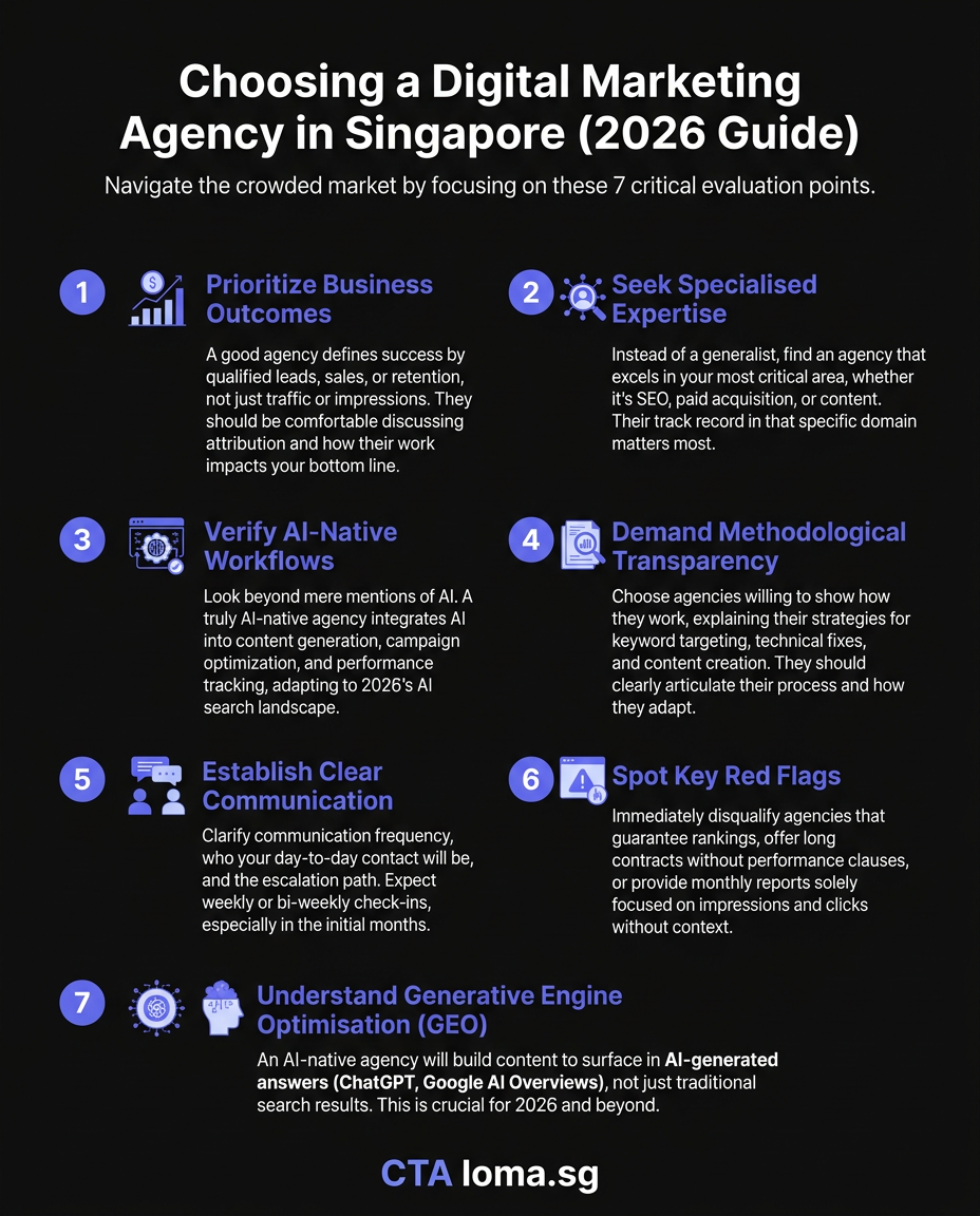 Infographic: How to Choose a Digital Marketing Agency in Singapore, 2026 Evaluation Guide