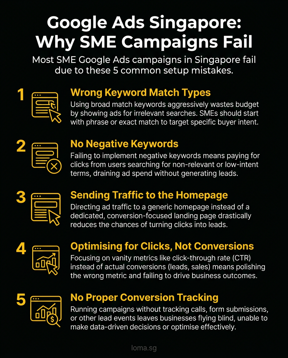 Infographic: 5 Google Ads Mistakes Singapore SMEs Make