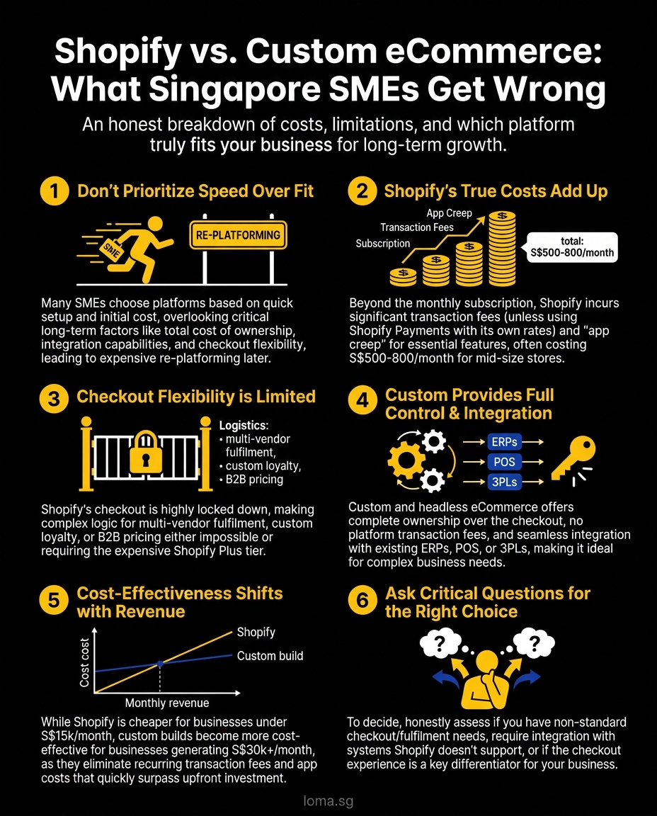 Infographic: Shopify vs Custom eCommerce for Singapore SMEs